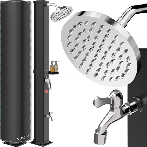 HAVANA szolár zuhany fedéllel, 60 l, fekete