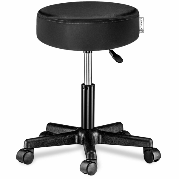 BONI görgős puff, Ø35cm, fekete