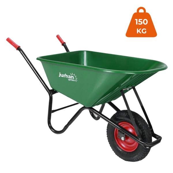GREG műanyag kádas talicska, max. kapacitás 100l/150kg, zöld/fekete