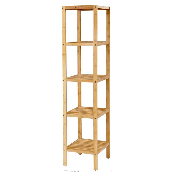 GREGOR bambusz polc, 5 polc, 33x33x146cm, barna