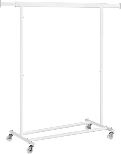 INEZ ruhatartó állvány kerekekkel, max. 90kg, 83,5x45x160cm, fehér