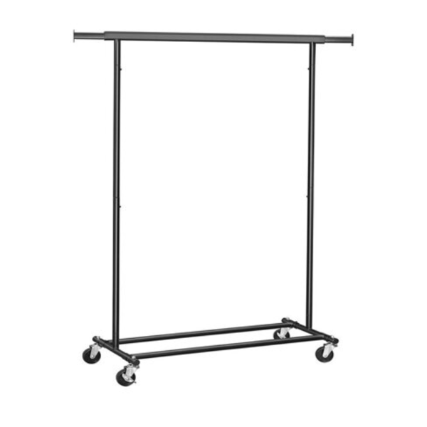 INEZ ruhatartó állvány kerekekkel, max. 90kg, 83,5x45x160cm, fekete