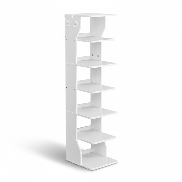 CINDY cipőtartó, 6 szint, 30x26,4x110,4 cm, fehér