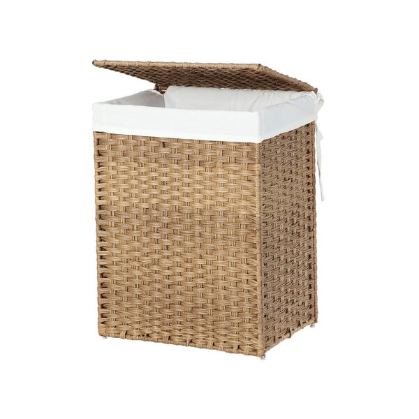AVA műrattan ruháskosár, 90l, természetes barna