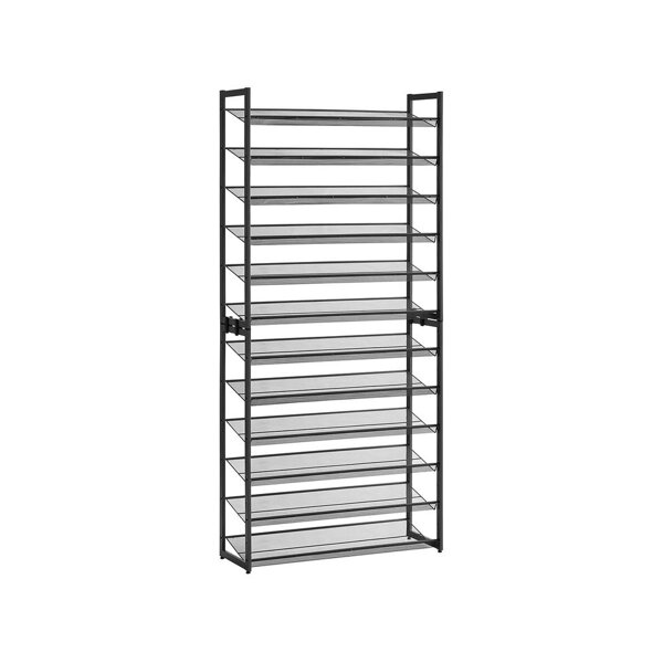 IDA halmozható cipőállvány, 12 polc, 92,5x31x223cm, fekete