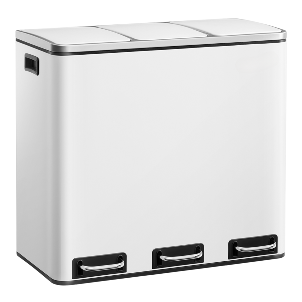 SORT szelektív hulladékgyűjtő, 54l (3x18l) + hulladékgyűjtő zsákok, fehér