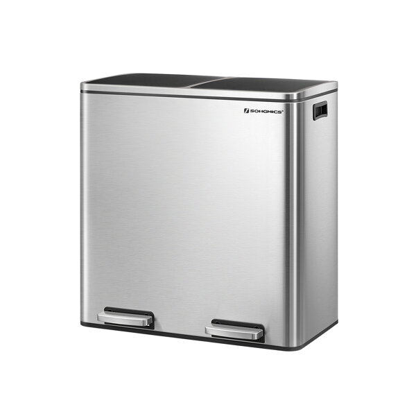 SORT hulladékgyűjtő tartály, 2x30l + hulladékgyűjtő zsákok, ezüst/fekete