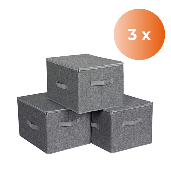 ELVIS tárolódobozok, 3 db, 40x30x25cm, szürke